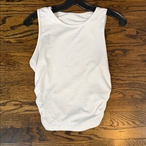 NWOT White Sleeveless Women's Top W/ Ruched Sides